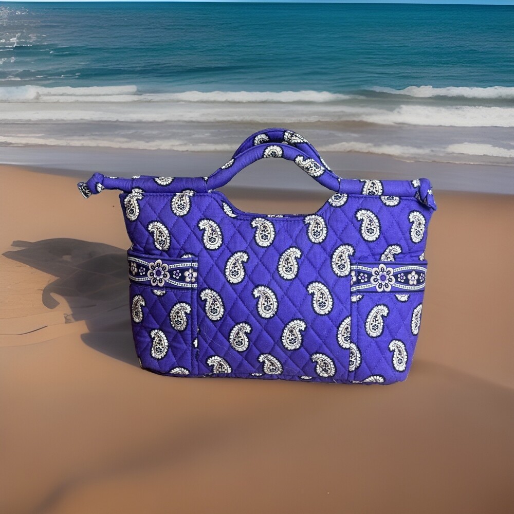 Vera Bradley (2010) Retired Simply Violet Pattern Handbag Boho Chic Classic